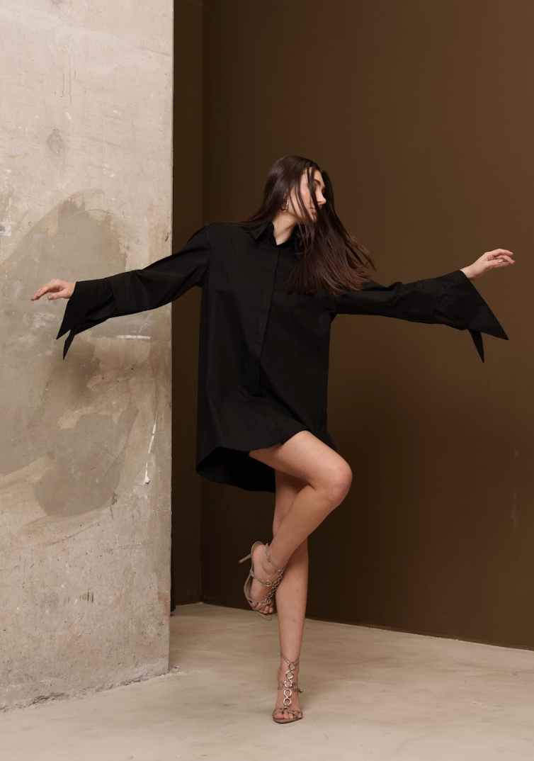 Camisa Em Tricoline Ivy Preta