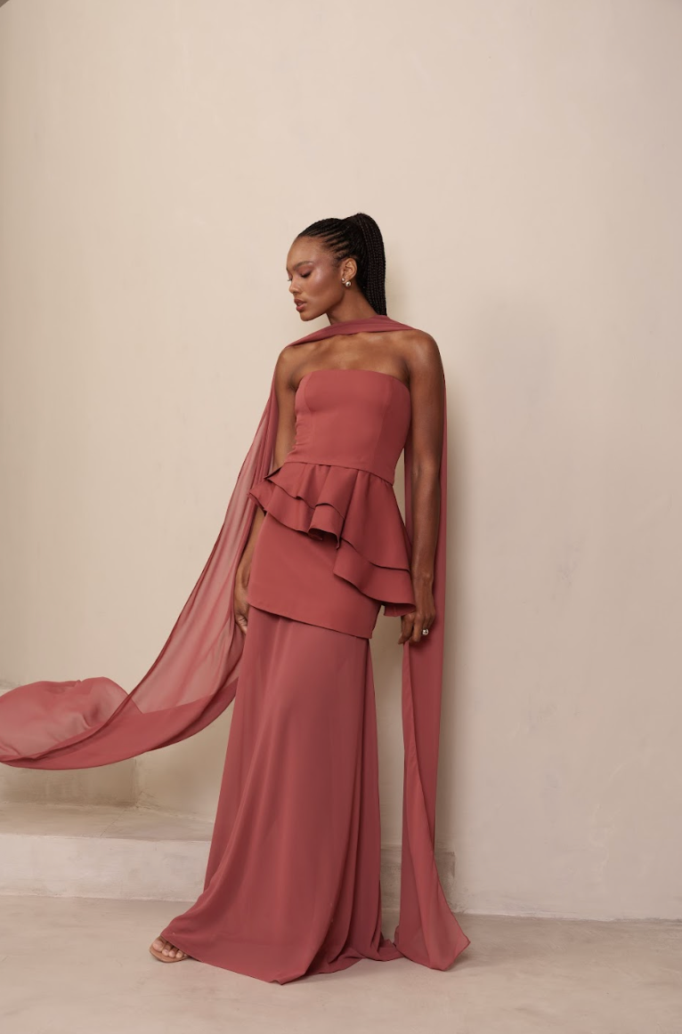 Vestido Lina Rosa Queimado