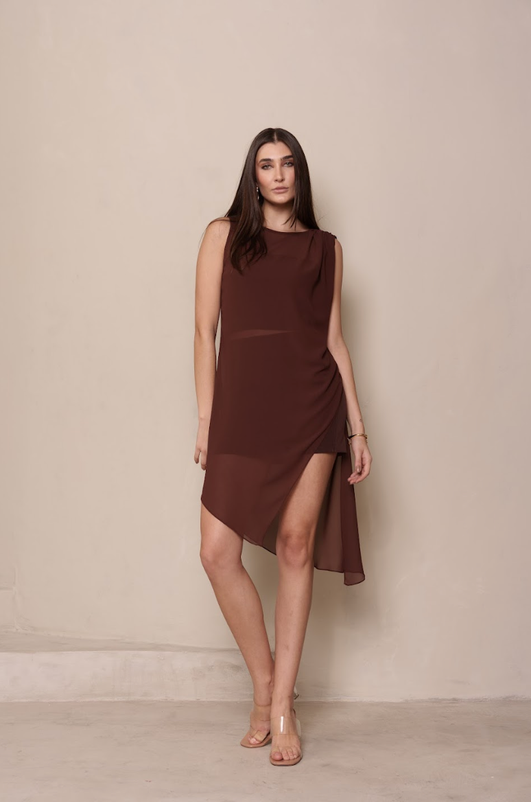 Túnica Yasmeen Marrom Café