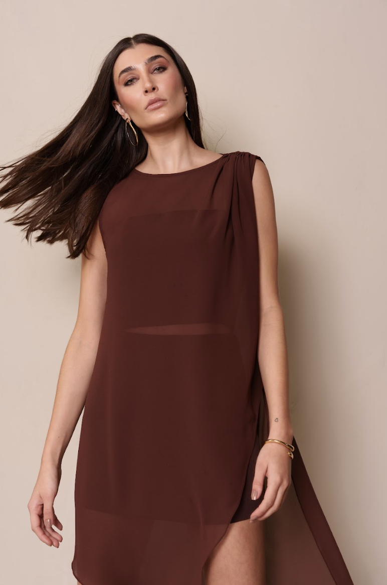 Túnica Yasmeen Marrom Café