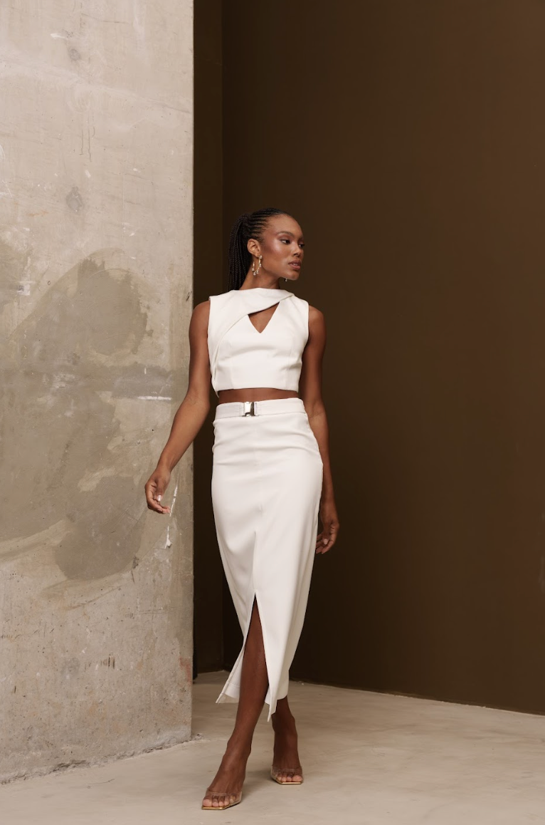 Saia Midi Helena Off White