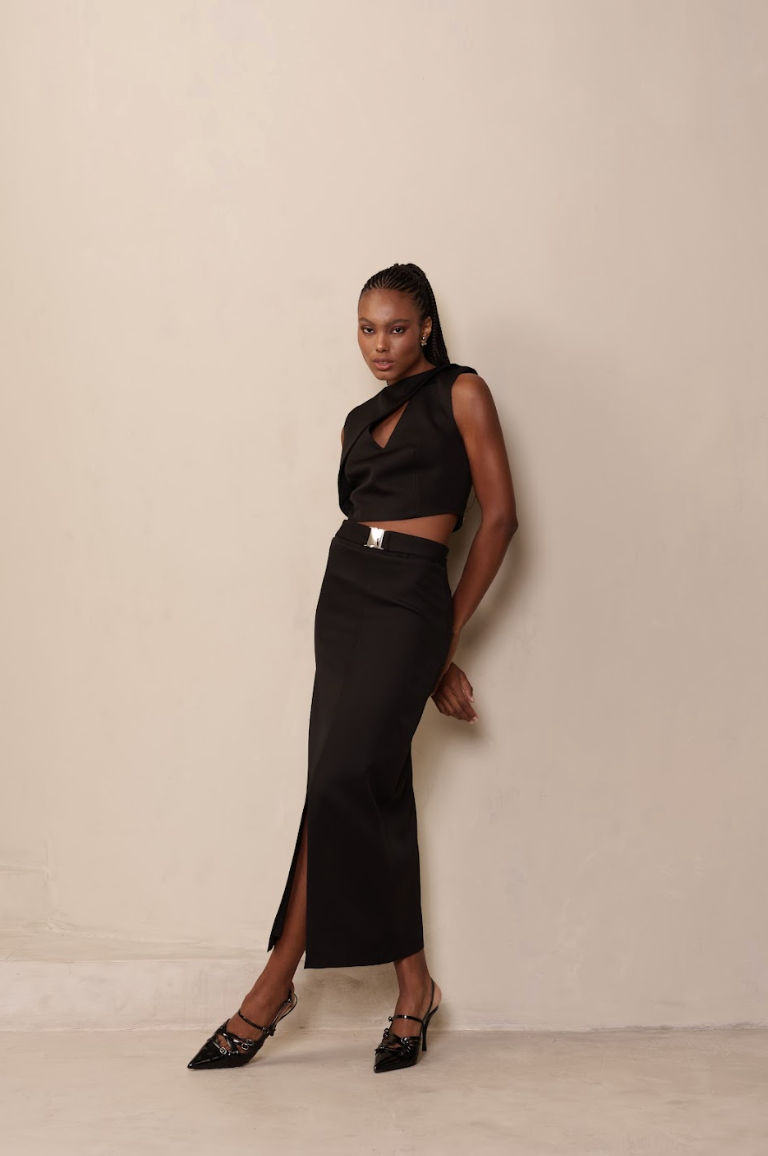 Saia Midi Helena Preta