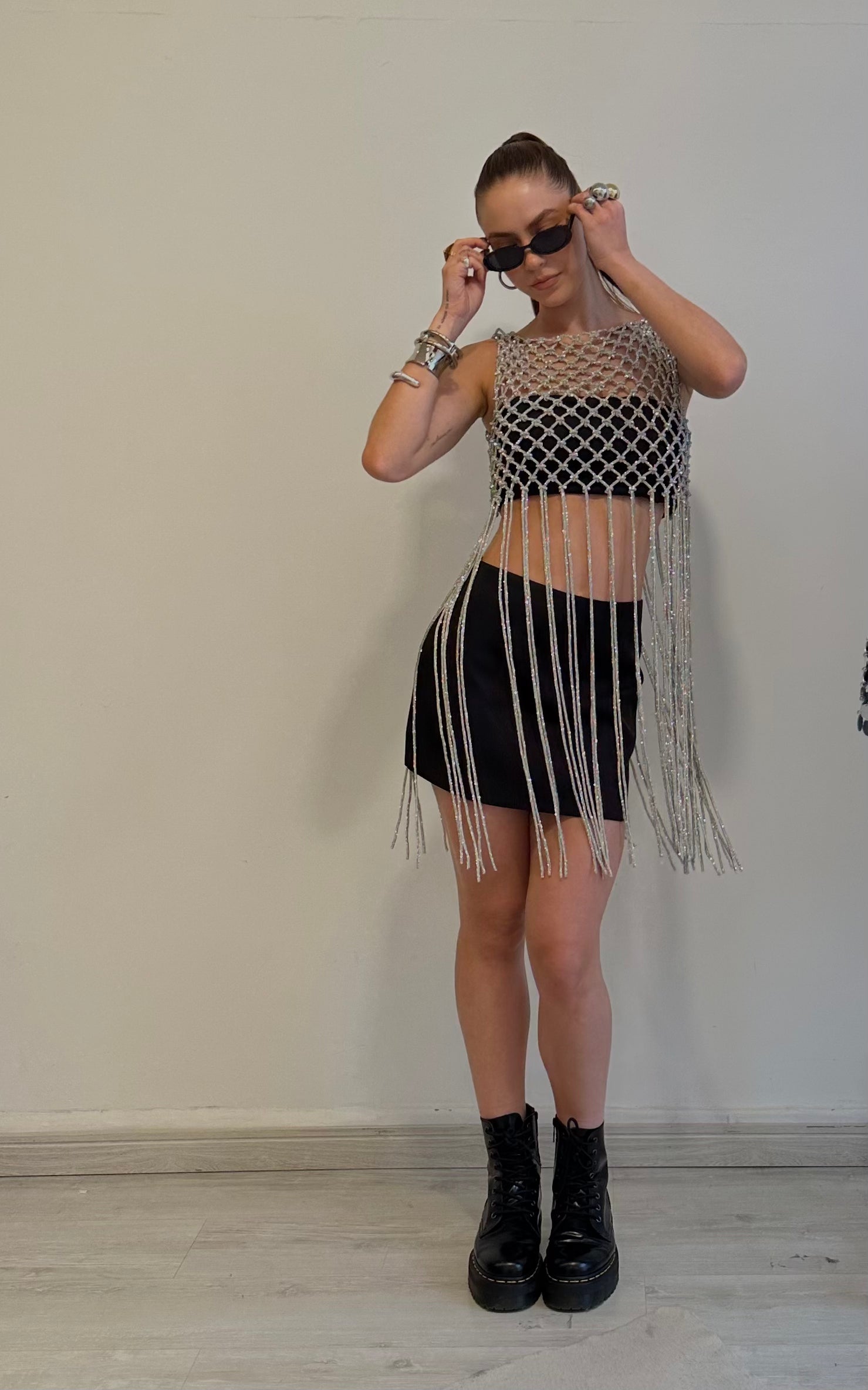 Blusa em Macramê Astra Prata
