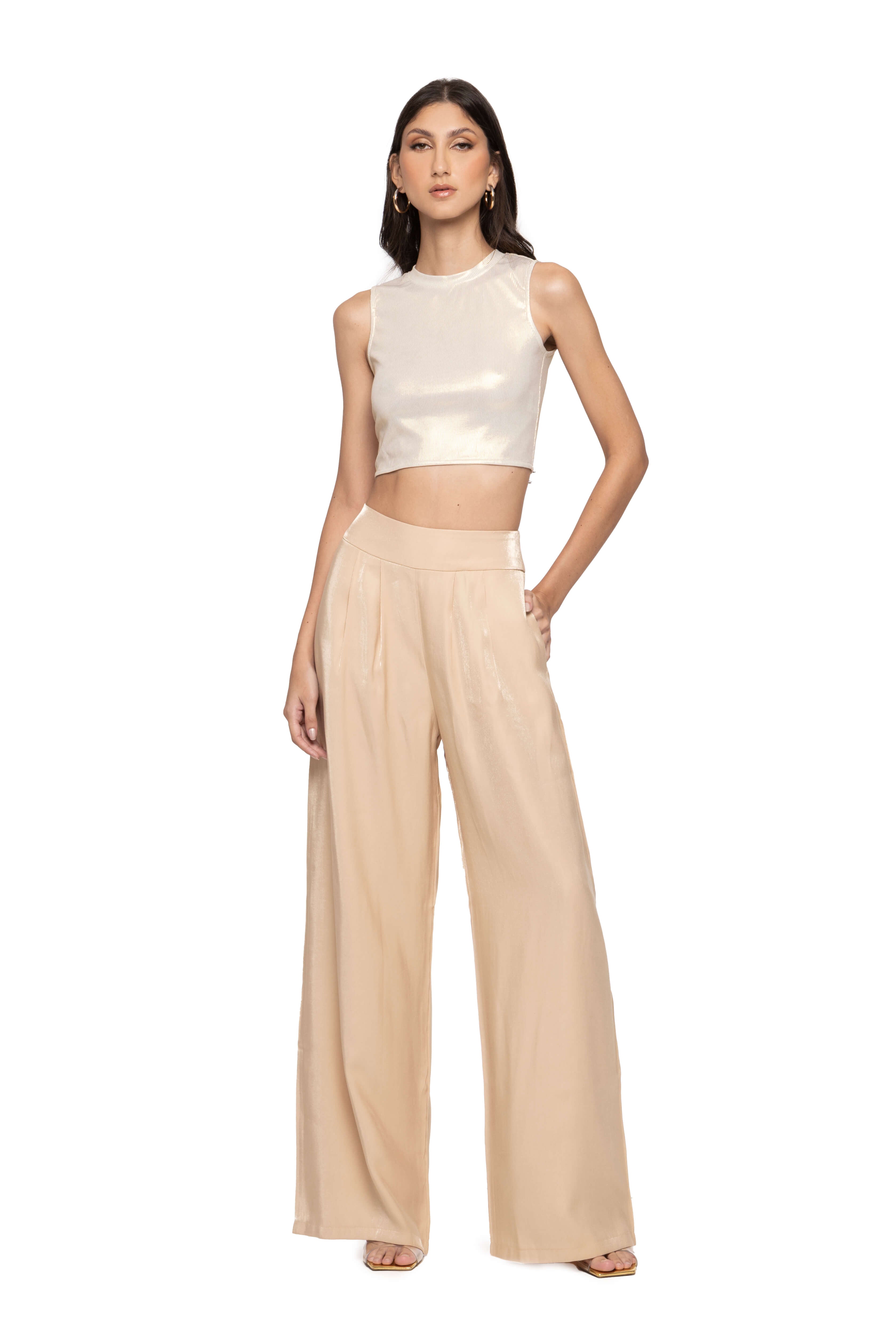 Calça Celine Champanhe