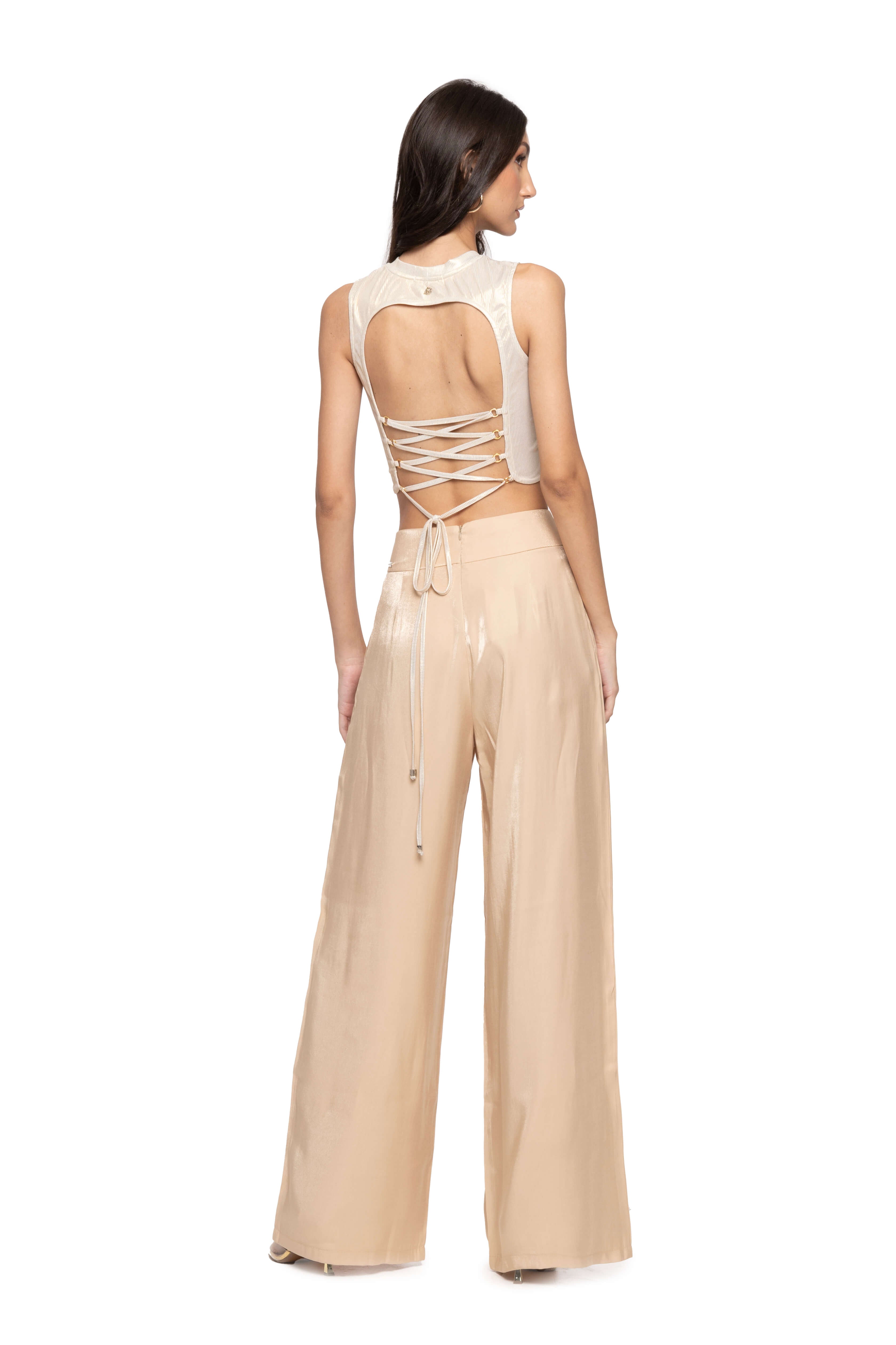 Calça Celine Champanhe