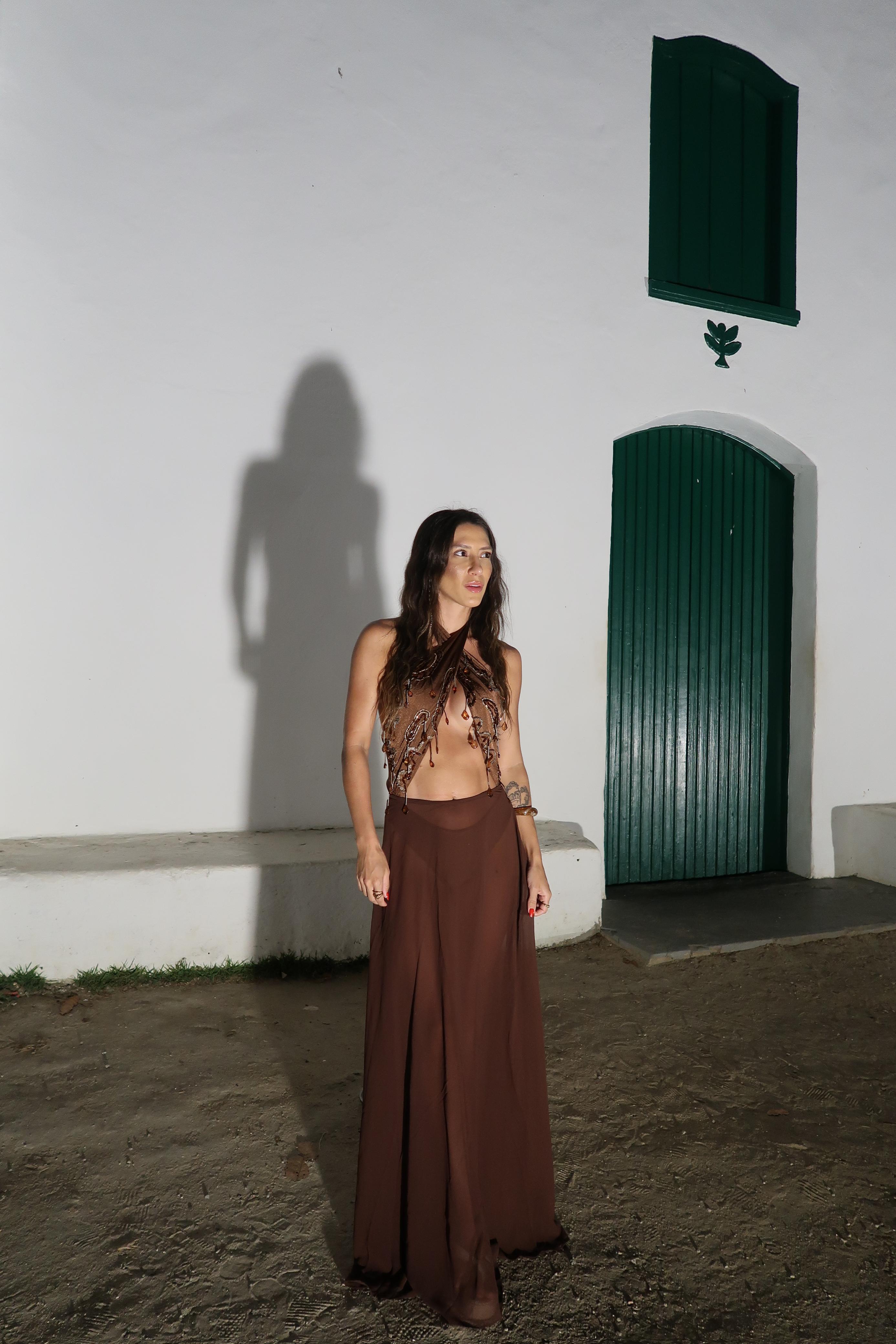 Body Sol Bordado Marrom