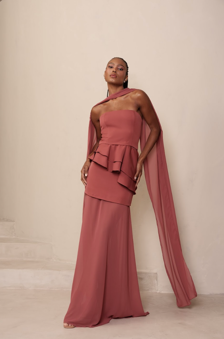 Vestido Lina Rosa Queimado [PRÉ VENDA]