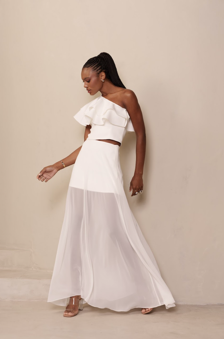 Saia Longa Lina Off White [PRÉ VENDA]