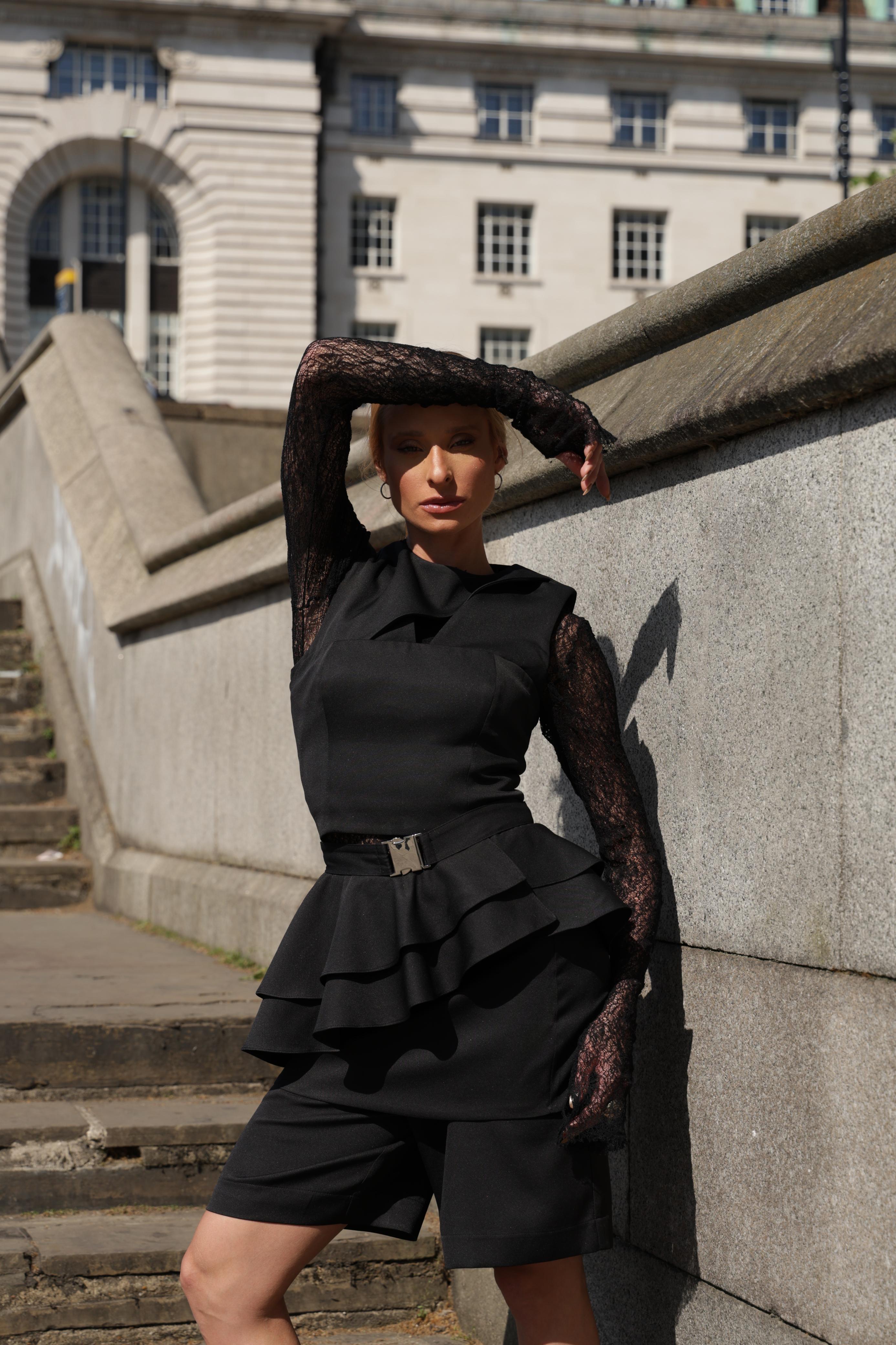 Top Lina Preto (Top + Peplum + Capa) – Ju Markan Brand