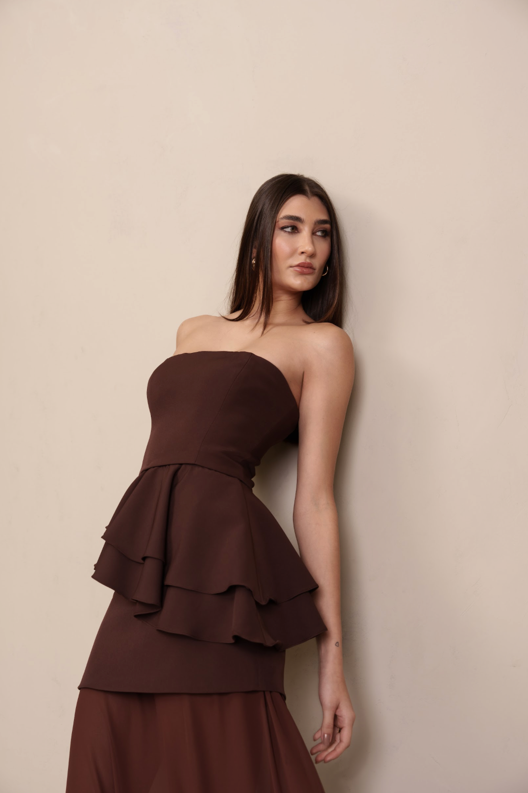 Vestido Lina Marrom Café [PRÉ VENDA]